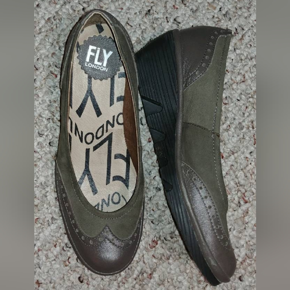 Fly London wingtip wedge heels